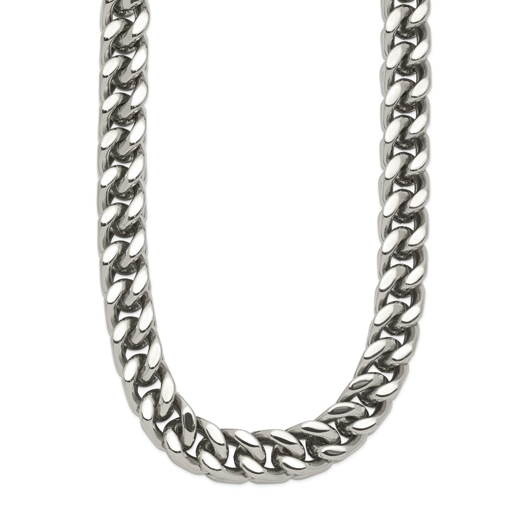 Chisel Stainless Steel Polished 24 inch Heavy Wheat Necklace SRN825-24