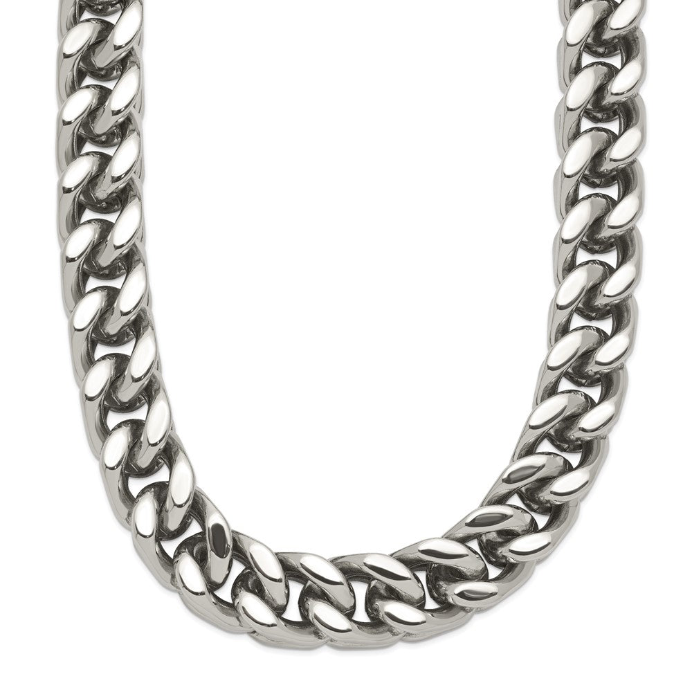 Chisel Stainless Steel Polished 24 inch Heavy Wheat Necklace SRN825-24