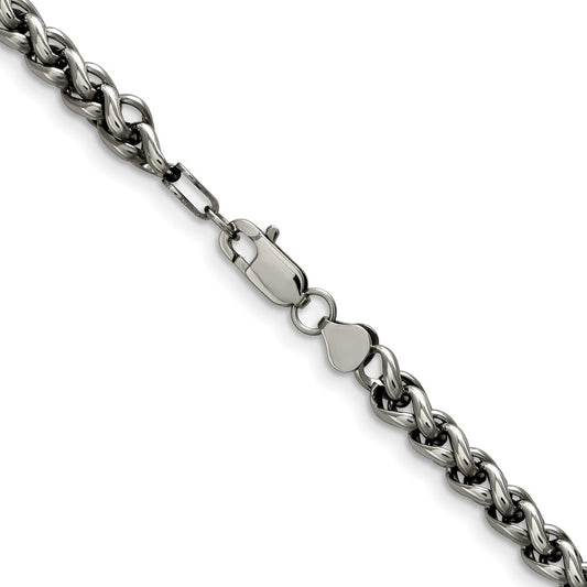 Chisel Stainless Steel Polished 24 inch Spiga NecklaceSRN846
