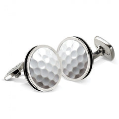 MClip Golfball Bordered Round Cufflinks SS-CLB-GOLF