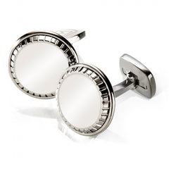 MClip Polished Stainless Carved Round Cufflinks SS-CLC-PR00