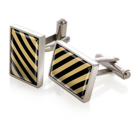 MClip Black & Gold Inlay Cufflinks SS-CLS-BKGD