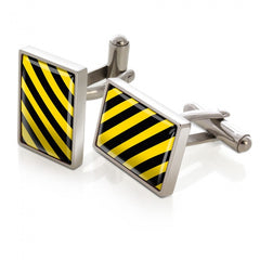 MClip Black & Yellow Inlay Cufflinks SS-CLS-BKYL