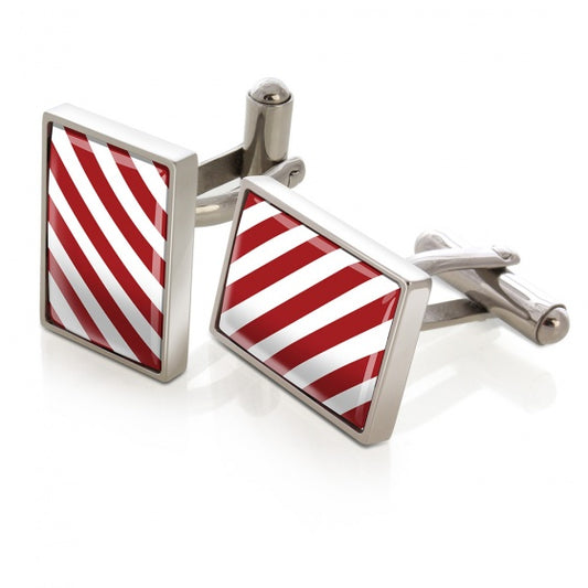 MClip Crimson & White Inlay Cufflinks SS-CLS-CRWH