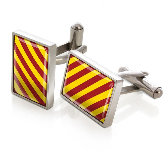 MClip Crimson & Yellow Inlay Cufflinks SS-CLS-CRYL