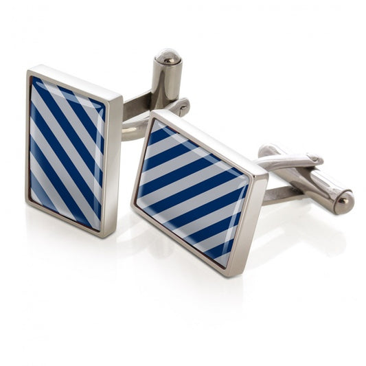 MClip Dark Blue & Gray Inlay Cufflinks SS-CLS-DBGR