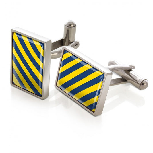 MClip Dark Blue & Yellow Inlay Cufflinks SS-CLS-DBYL