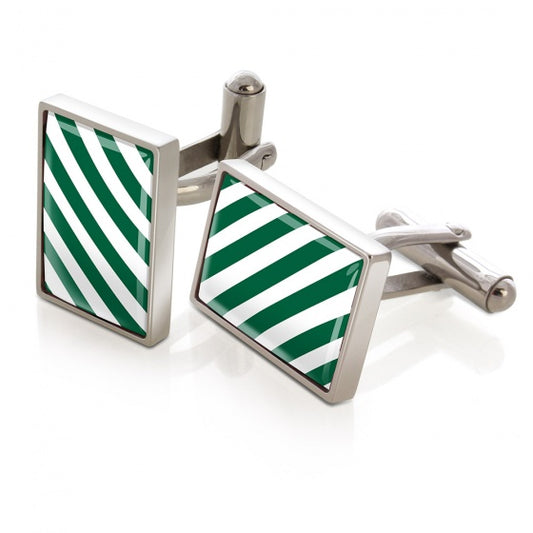 MClip Dark Green & White Inlay Cufflinks SS-CLS-DGWH