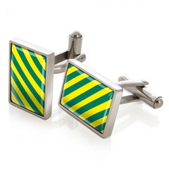 MClip Green & Yellow Inlay Cufflinks SS-CLS-GNYL