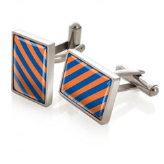 MClip Orange & Blue Inlay Cufflinks SS-CLS-ORBL