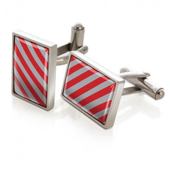 MClip Red & Gray Inlay Cufflinks SS-CLS-RDGR