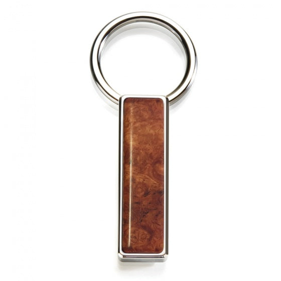 MClip Amboyna Burl Wood Key Ring SS-KRG-AMWD