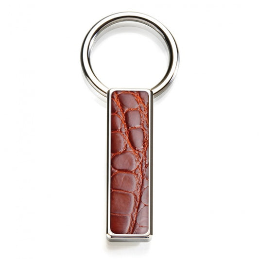 MClip Cognac Alligator Key Ring SS-KRG-CGAL