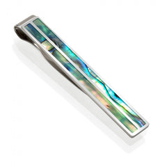 MClip Green Abalone Tie Clip SS-TIE-GNAB