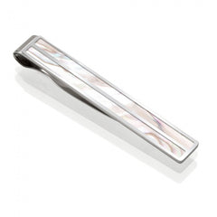 MClip White Mother of Pearl Tie Clip SS-TIE-WHMP