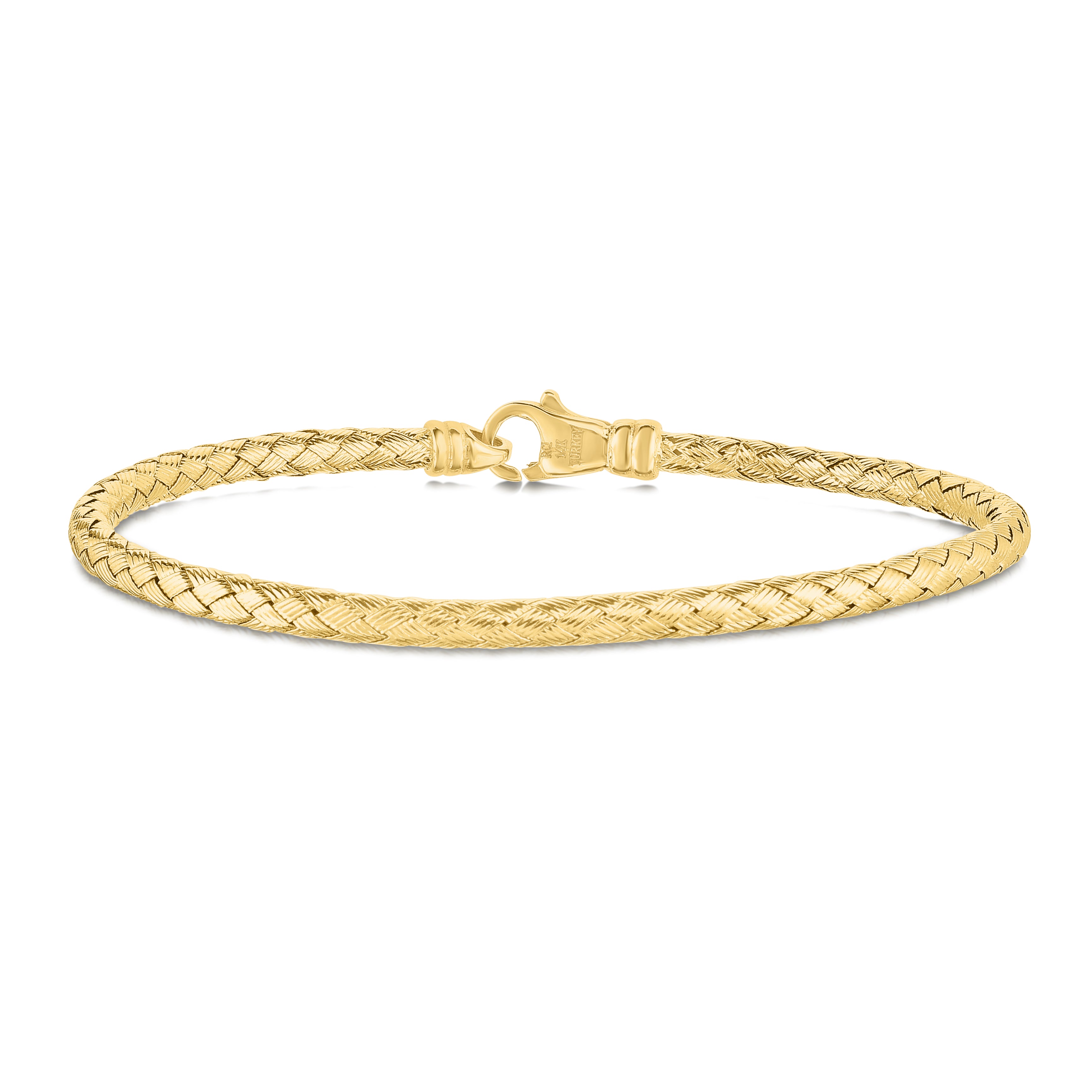 Royal Chain 14K Gold Thin Weaved Bangle STA304