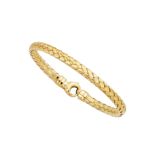 Royal Chain 14K Gold Medium Weaved Bangle STA305