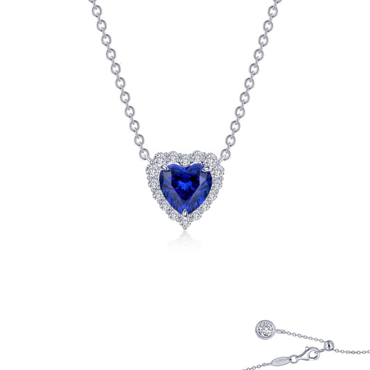 LAFONN Fancy Lab-Grown Sapphire Halo Heart Necklace SYN001SP20