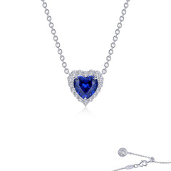 LAFONN Fancy Lab-Grown Sapphire Halo Heart Necklace SYN001SP20