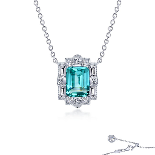 LAFONN Fancy Lab-Grown Sapphire Halo Necklace SYN010GP20