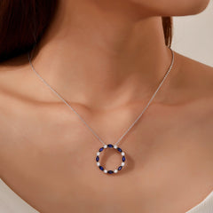 LAFONN Fancy Lab-Grown Sapphire Open Circle Necklace SYN018SP20
