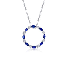 LAFONN Fancy Lab-Grown Sapphire Open Circle Necklace SYN018SP20