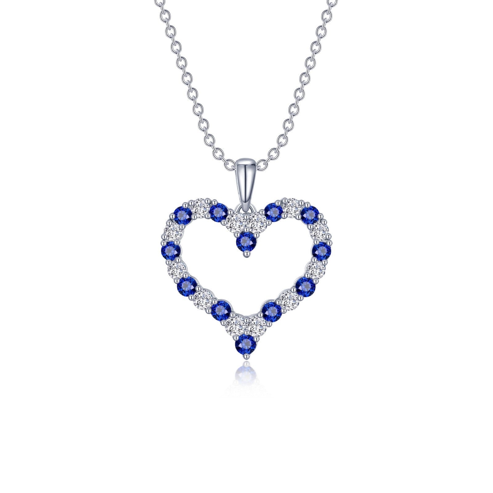 LAFONN Fancy Lab-Grown Sapphire Heart Pendant Necklace SYP003SP18