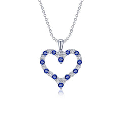 LAFONN Fancy Lab-Grown Sapphire Heart Pendant Necklace SYP003SP18