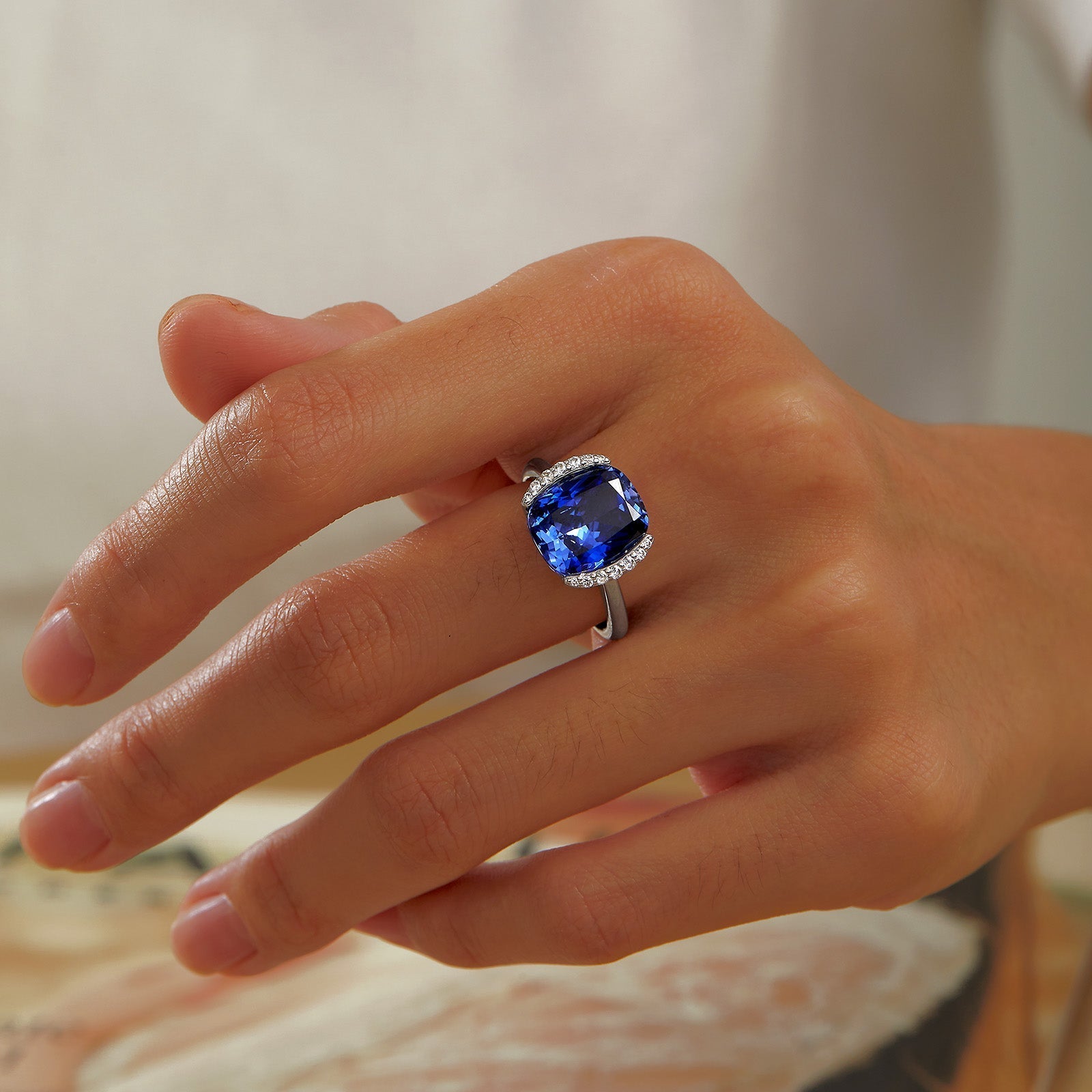 LAFONN Fancy Lab-Grown Tanzanite Ring SYR010TP05