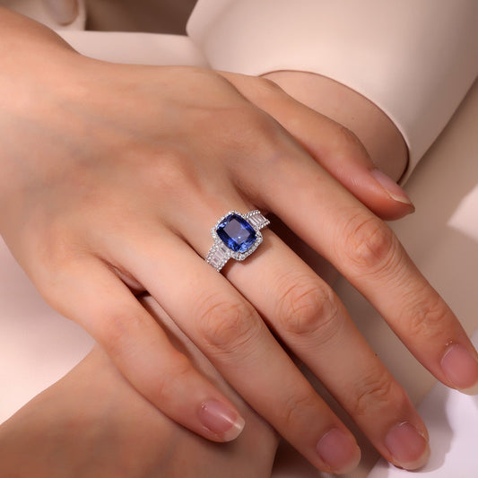 LAFONN 5.55 CTW Fancy Lab-Grown Sapphire Halo Ring SYR023PP05