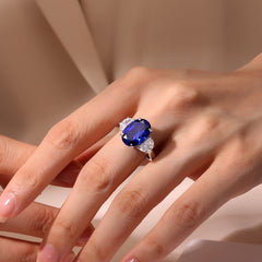 LAFONN 7 CTW Fancy Lab-Grown Sapphire Three-Stone Ring SYR024SP05