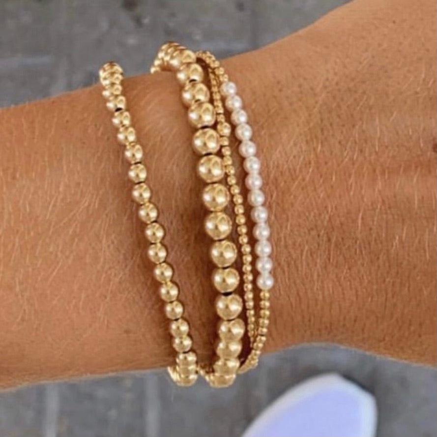Enewton Gold Bliss 2mm Bead Bracelet - Pearl BGBL2PE