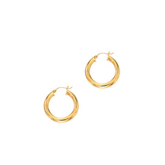 Yellow Gold Polished Classic Polished Hoop 5mm Earring