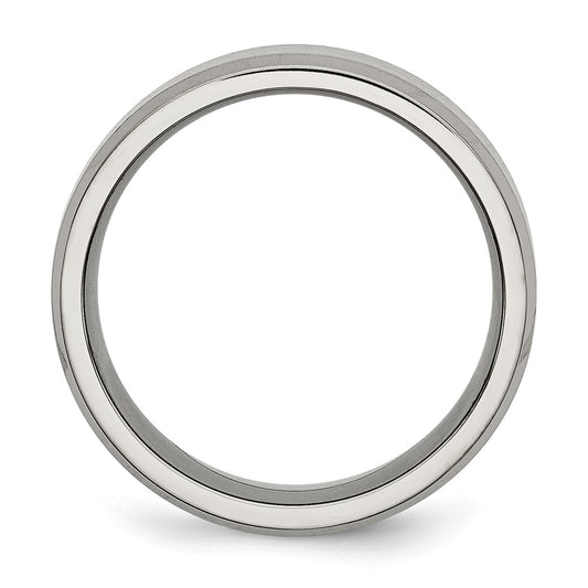 Chisel Titanium Brushed and Polished 8mm Beveled Edge Band