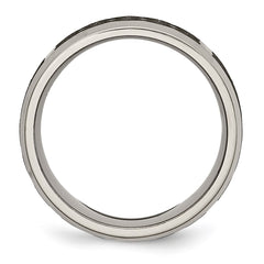 Chisel Titanium Brushed and Polished Celtic Laser Design 8mm Beveled Edge Band
