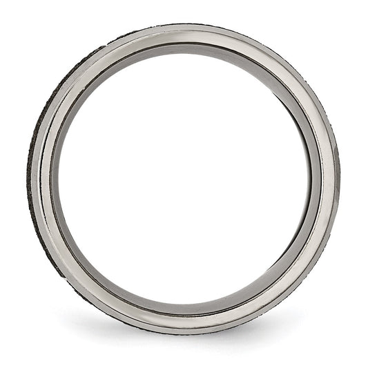 Chisel Titanium Brushed and Polished Cross Laser Design 8mm Beveled Edge Band