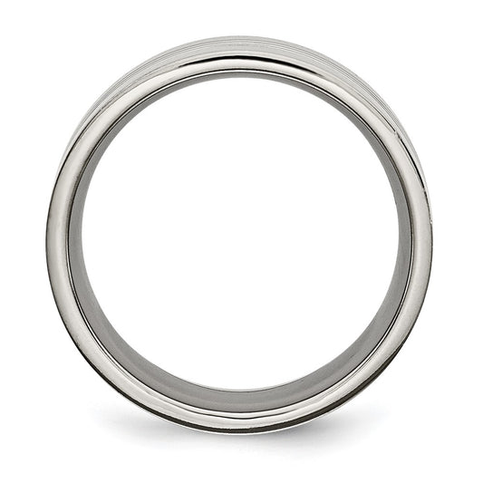 Titanium Grooved 9mm Polished Band