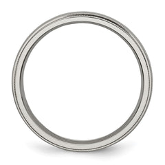 Chisel Titanium Polished 4mm Grooved and Beaded Edge Band