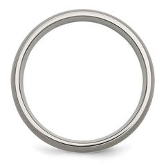 Chisel Titanium Brushed with Sterling Silver Inlay 6mm Band