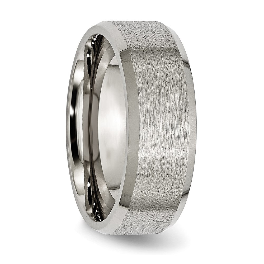 TB13_CH Titanium Beveled Edge 8mm Satin and Brushed Band