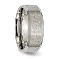 TB13_CH Titanium Beveled Edge 8mm Satin and Brushed Band