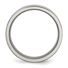 Chisel Titanium Brushed Cross Design 8mm Flat Band