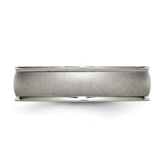 Chisel Titanium Brushed Center 6mm Ridged Edge Band
