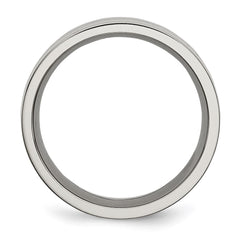 Chisel Titanium Polished with Black Carbon Fiber Inlay Flat 8mm Band
