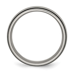 Chisel Titanium Brushed with Black Rubber 8mm Band