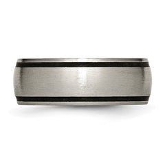 Chisel Titanium Brushed with Black Rubber 8mm Band
