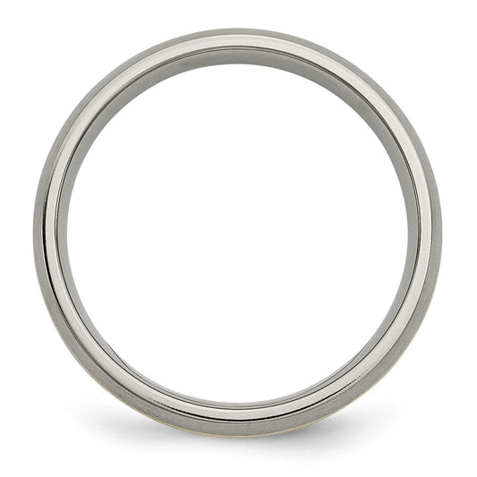 Chisel Titanium Brushed with 14k Gold Inlay 5mm Band