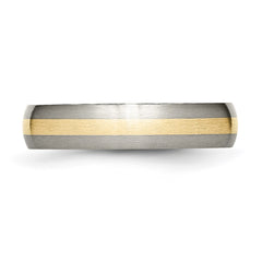 Chisel Titanium Brushed with 14k Gold Inlay 5mm Band