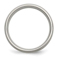Chisel Titanium Brushed with Sterling Silver Inlay 6mm Band