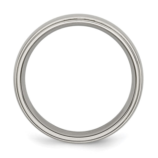 Chisel Titanium Polished 6mm Ridged Edge Band